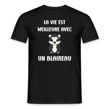 Humour blaireau - T-shirt homme - noir - Devant - AI Model Male 178 light (178cm)