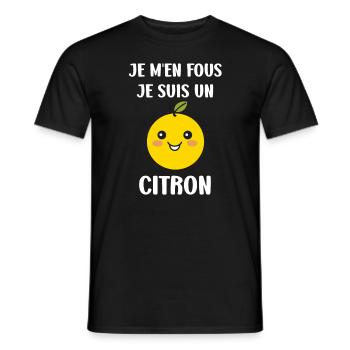 Humour petit citron - T-shirt homme - noir - Devant - AI Model Male 178 light (178cm)