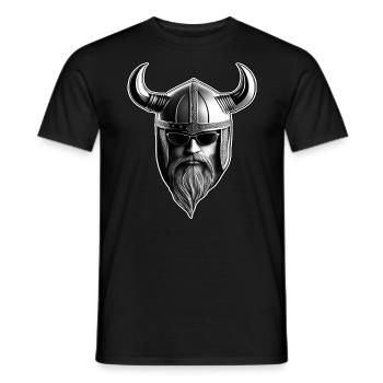 Cool Viking with sunglasses - Men's T-Shirt - black - Front - AI Model Male 178 light (178cm)