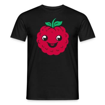 Himbeere - Männer T-Shirt - Schwarz - Vorne - AI Model Male 178 light (178cm)