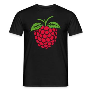 Himbeere - Männer T-Shirt - Schwarz - Vorne - AI Model Male 178 light (178cm)