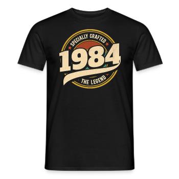 Year 1984 The Legend 40 Years Anniversary - Men's T-Shirt - black - Front - AI Model Male 178 light (178cm)
