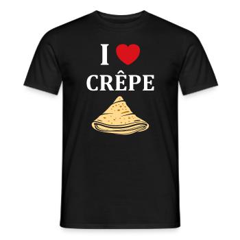 Crêpes Bretagne humour crêpe - T-shirt homme - noir - Devant - AI Model Male 178 light (178cm)