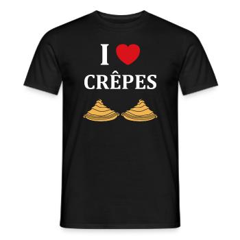 Crêpes Bretagne humour crêpe - T-shirt homme - noir - Devant - AI Model Male 178 light (178cm)