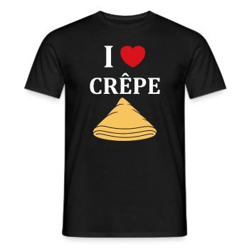 Crêpes Bretagne humour crêpe - T-shirt homme - noir - Devant - AI Model Male 178 light (178cm)