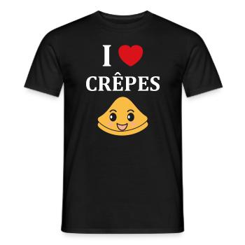 Crêpes Bretagne humour crêpe - T-shirt homme - noir - Devant - AI Model Male 178 light (178cm)