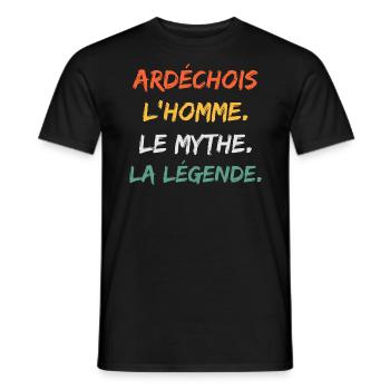 Ardéchois - T-shirt homme - noir - Devant - AI Model Male 178 light (178cm)