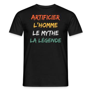 Artificier - T-shirt homme - noir - Devant - AI Model Male 178 light (178cm)