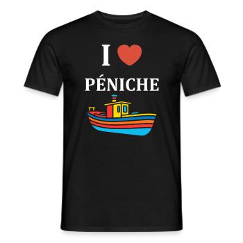 Bateau humour péniche - T-shirt homme - noir - Devant - AI Model Male 178 light (178cm)