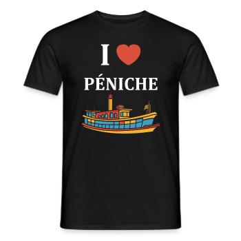 Bateau humour péniche - T-shirt homme - noir - Devant - AI Model Male 178 light (178cm)