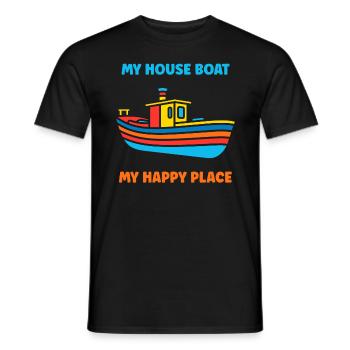 Bateau humour péniche - T-shirt homme - noir - Devant - AI Model Male 178 light (178cm)