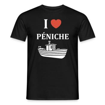 Bateau humour péniche - T-shirt homme - noir - Devant - AI Model Male 178 light (178cm)
