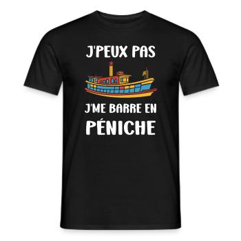 Bateau humour péniche - T-shirt homme - noir - Devant - AI Model Male 178 light (178cm)