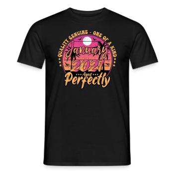 Januar 2021 Geburtstag 2021 Januar 2021 - Männer T-Shirt - Schwarz - Vorne - AI Model Male 178 light (178cm)