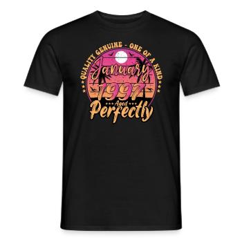 Janvier 1997 anniversaire 1997 Janvier 1997 - T-shirt homme - noir - Devant - AI Model Male 178 light (178cm)
