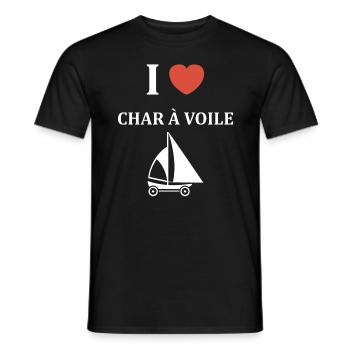 Humour Char à voile - T-shirt homme - noir - Devant - AI Model Male 178 light (178cm)