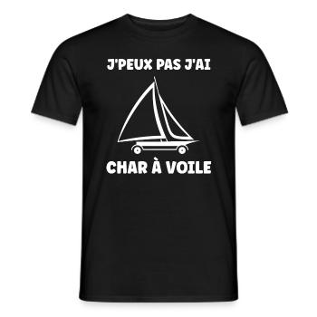 Humour Char à voile - T-shirt homme - noir - Devant - AI Model Male 178 light (178cm)