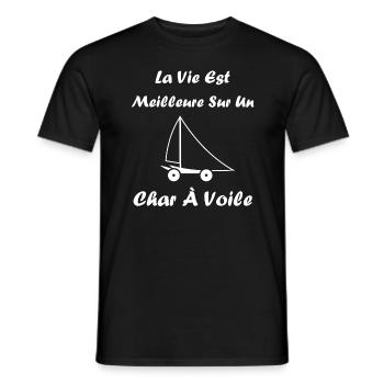 Humour Char à voile - T-shirt homme - noir - Devant - AI Model Male 178 light (178cm)