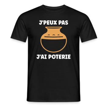 Poterie - T-shirt homme - noir - Devant - AI Model Male 178 light (178cm)