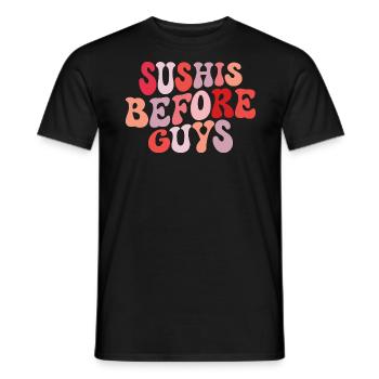 Sushis Avant Les Mecs Humour Sushi - T-shirt homme - noir - Devant - AI Model Male 178 light (178cm)