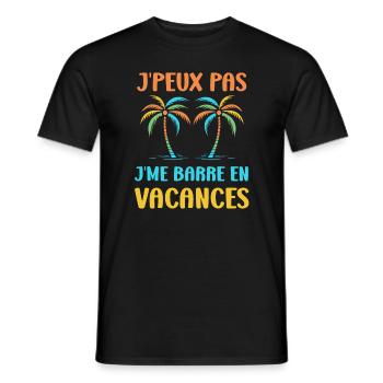 je suis en vacances - T-shirt homme - noir - Devant - AI Model Male 178 light (178cm)