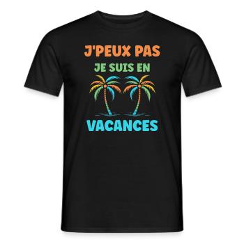 Je suis en vacances - T-shirt homme - noir - Devant - AI Model Male 178 light (178cm)