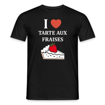 Tarte aux fraises - T-shirt homme - noir - Devant - AI Model Male 178 light (178cm)