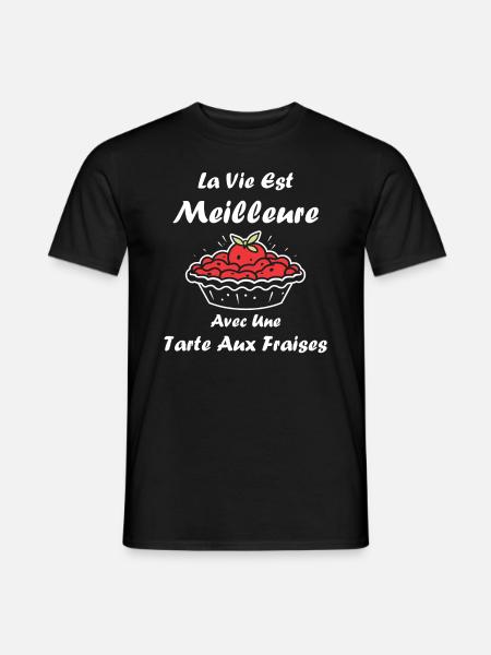 Tarte aux fraises - T-shirt homme - noir