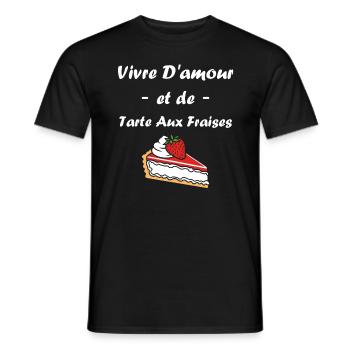 Tarte aux fraises - T-shirt homme - noir - Devant - AI Model Male 178 light (178cm)