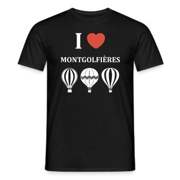 Humour Montgolfière - T-shirt homme - noir - Devant - AI Model Male 178 light (178cm)