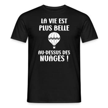 Humour Montgolfière - T-shirt homme - noir - Devant - AI Model Male 178 light (178cm)