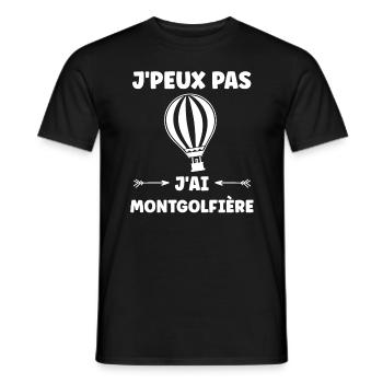 Humour Montgolfière - T-shirt homme - noir - Devant - AI Model Male 178 light (178cm)