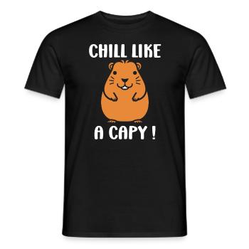 Humour Capybara - T-shirt homme - noir - Devant - AI Model Male 178 light (178cm)