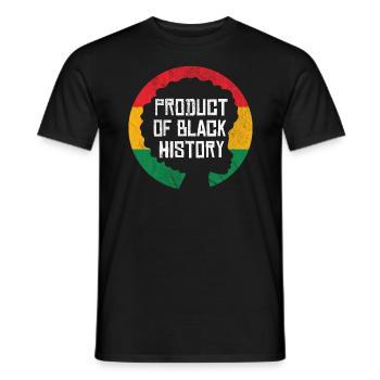 Product of Black History - Men's T-Shirt - black - Front - AI Model Male 178 light (178cm)