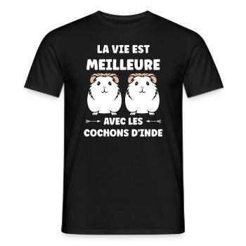 Humour cochon d'ine - T-shirt homme - noir - Devant - AI Model Male 178 light (178cm)