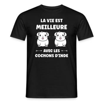 Humour cochon d'ine - T-shirt homme - noir - Devant - AI Model Male 178 light (178cm)
