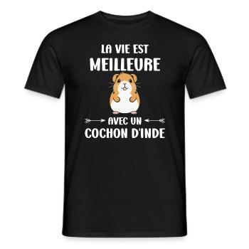 Humour cochon d'ine - T-shirt homme - noir - Devant - AI Model Male 178 light (178cm)