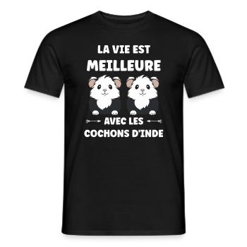 Humour cochon d'ine - T-shirt homme - noir - Devant - AI Model Male 178 light (178cm)
