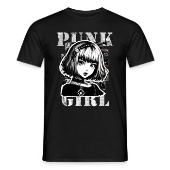 Punk Girl 01 - Men's T-Shirt - black - Front - AI Model Male 178 light (178cm)