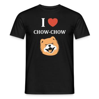 Chien chow chow - T-shirt homme - noir - Devant - AI Model Male 178 light (178cm)