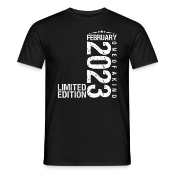 Février 2023 Février anniversaire February 2023 - T-shirt homme - noir - Devant - AI Model Male 178 light (178cm)