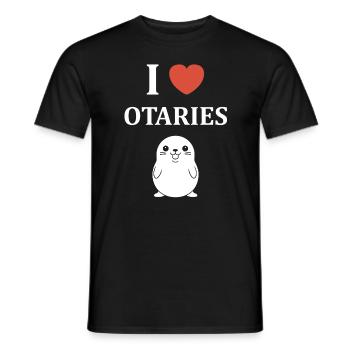 Animal mignon humour otarie - T-shirt homme - noir - Devant - AI Model Male 178 light (178cm)