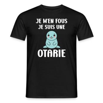 Animal mignon humour otarie - T-shirt homme - noir - Devant - AI Model Male 178 light (178cm)