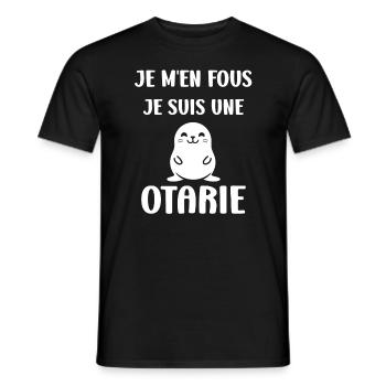 Animal mignon humour otarie - T-shirt homme - noir - Devant - AI Model Male 178 light (178cm)