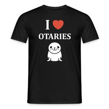 Animal mingon humour otarie - T-shirt homme - noir - Devant - AI Model Male 178 light (178cm)