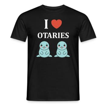 Animal mignon humour otarie - T-shirt homme - noir - Devant - AI Model Male 178 light (178cm)