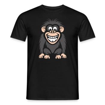 Humour petit singe babouin - T-shirt homme - noir - Devant - AI Model Male 178 light (178cm)