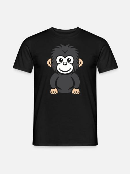 Humour petit singe babouin - T-shirt homme - noir