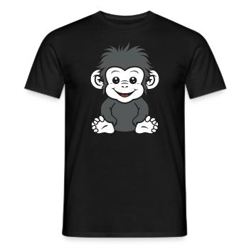Humour petit singe babouin - T-shirt homme - noir - Devant - AI Model Male 178 light (178cm)