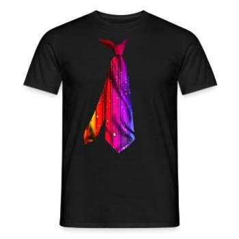 T-shirt cravate imprimé coloré dégoulinant de couleurs - T-shirt homme - noir - Devant - AI Model Male 178 light (178cm)